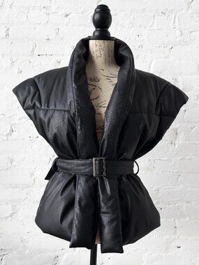 Noisy May Pleather Puffer Vest, size M